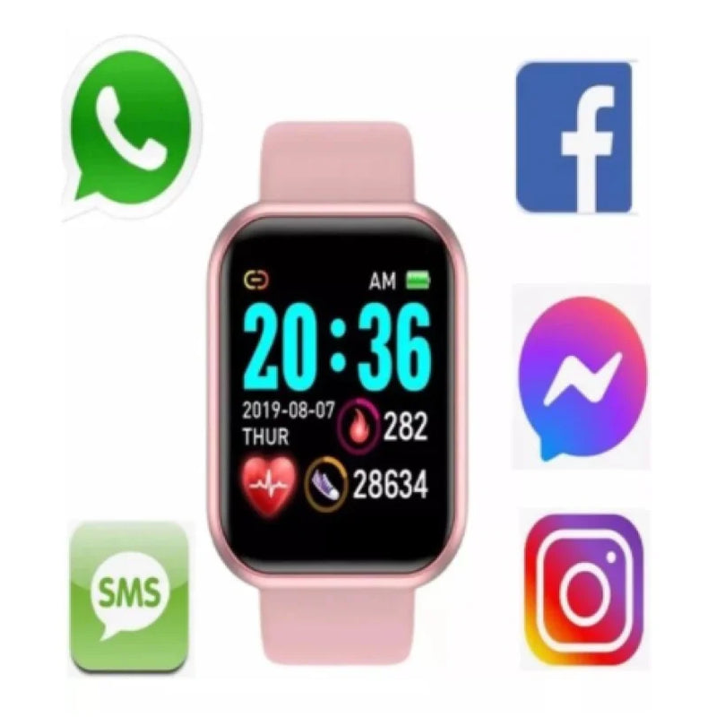 Relógio inteligente unissex smartwatch d20 android ios prova d'água