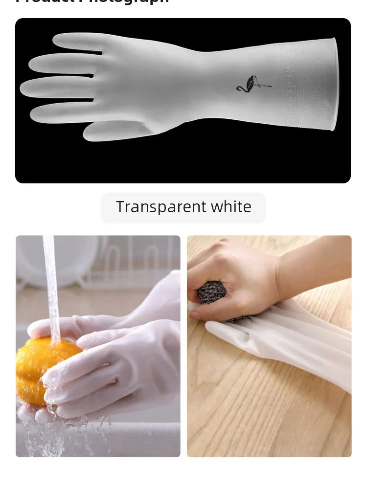 Waterproof Housework Cleaning Gloves Kitchen Cleaning Latex Laundry Dishwashing Gloves Wear Resistant Rubber Gloves