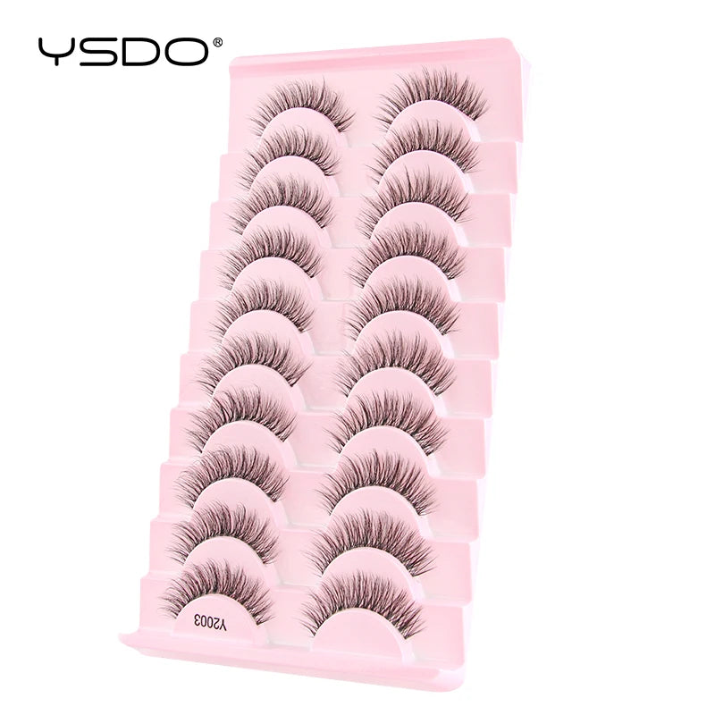 YSDO Half Eyelashes 3/10 pairs Natural Full False Eyelashes 3d Lashes  Cat Eye Fake Eyelashes Extension Faux Cils Makeup Tools