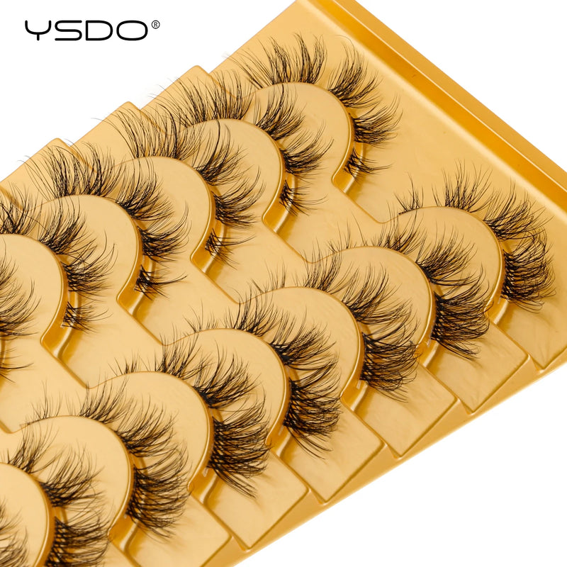 YSDO Half Eyelashes 3/10 pairs Natural Full False Eyelashes 3d Lashes  Cat Eye Fake Eyelashes Extension Faux Cils Makeup Tools