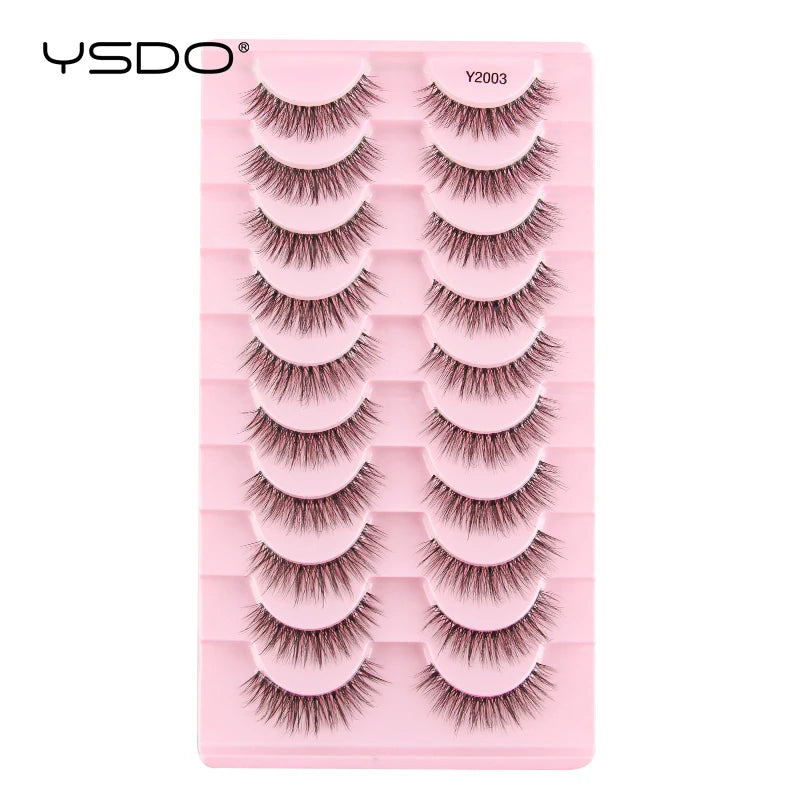 YSDO Half Eyelashes 3/10 pairs Natural Full False Eyelashes 3d Lashes  Cat Eye Fake Eyelashes Extension Faux Cils Makeup Tools