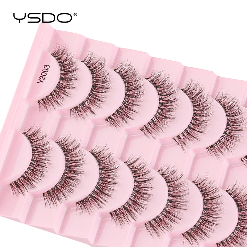 YSDO Half Eyelashes 3/10 pairs Natural Full False Eyelashes 3d Lashes  Cat Eye Fake Eyelashes Extension Faux Cils Makeup Tools