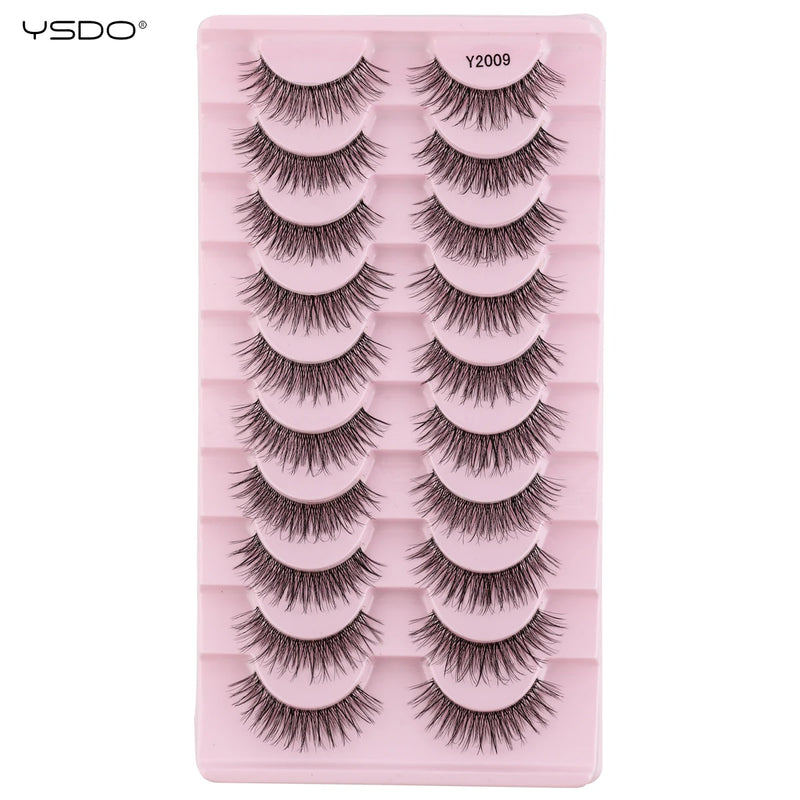 YSDO Half Eyelashes 3/10 pairs Natural Full False Eyelashes 3d Lashes  Cat Eye Fake Eyelashes Extension Faux Cils Makeup Tools