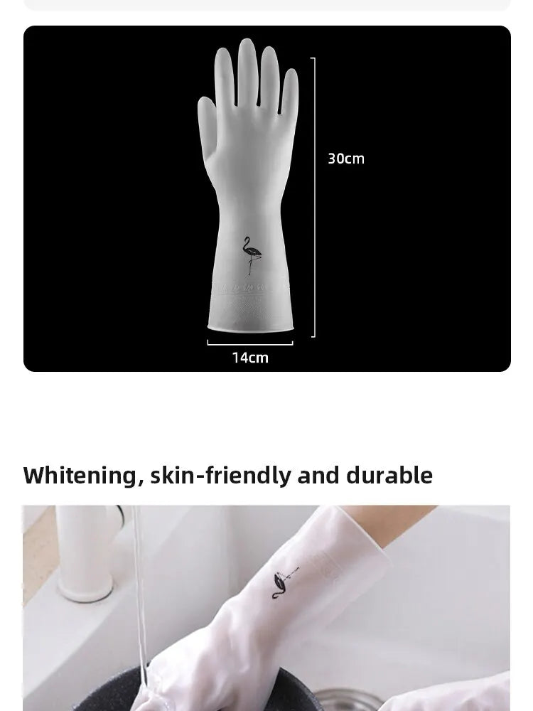 Waterproof Housework Cleaning Gloves Kitchen Cleaning Latex Laundry Dishwashing Gloves Wear Resistant Rubber Gloves