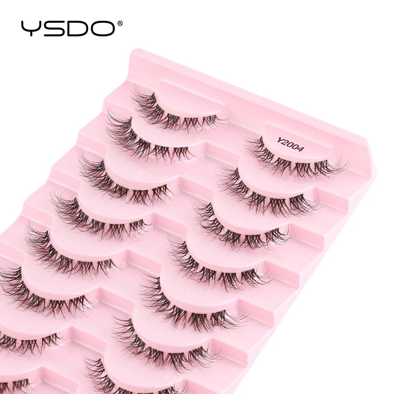 YSDO Half Eyelashes 3/10 pairs Natural Full False Eyelashes 3d Lashes  Cat Eye Fake Eyelashes Extension Faux Cils Makeup Tools